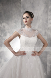 Strapless Lace Applique Beaded Bow Peplum Ball_Gown